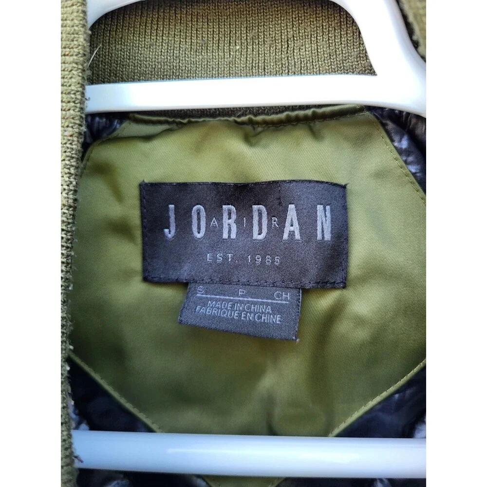 Jordan Air Men’s Small Goat Bomber Jacket Green Rookie Of The Year 1985 R.O.Y